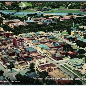 1948 Iowa City Downtown Birds Eye State University College Campus Cyclones A234