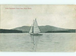 Divided-back LAKE SCENE Lake Sunapee - New London & Newbury & Croydon NH AE5094