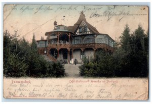 1905 Cafe-Restaurant Amerika Franzensbad City Forest Czech Republic Postcard