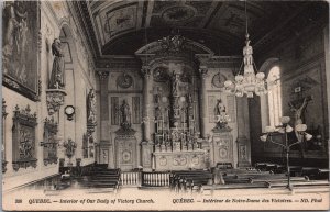 Canada Quebec Interior of Our Lady of Victory Church Vintage Postcard C123