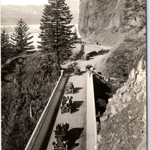 c1920s Old Cars on Shepherds Dell RPPC Oregon Columbia River Hwy Real Photo A92