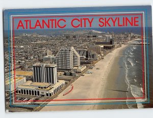 Postcard Aerial View of Atlantic City Skyline New Jersey USA