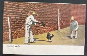 Mint Mexico Color Picture Postcard Roosters Fight Scene