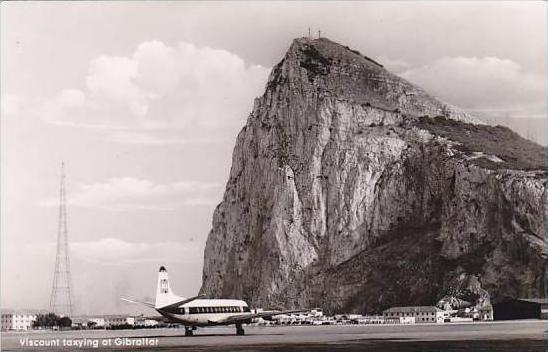 Britsh European Airways Viscount Taxying At Gibraltar Real Photo