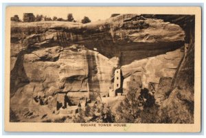 c1940 Square Tower House Mesa Verde National Park Near Mancos Colorado Postcard