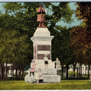 c1910s Sparta, Wis. North Park Memorial Monument Cute Children Fire Hydrant A228