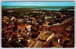 Looking South Towards Lake Ramsey Sudbury Ontario Vintage Aerial View Postcard 2