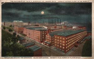 Vintage Postcard 1919 Factories Of The B.F. Goodrich Co. Rubber Plant Akron Ohio