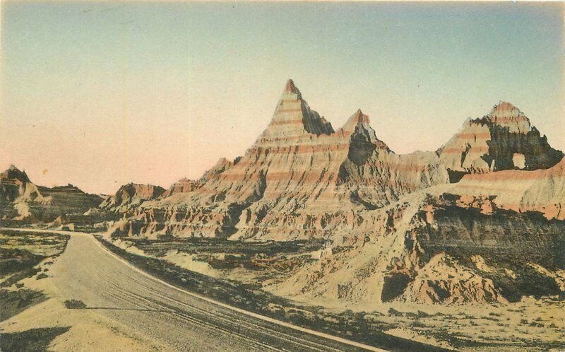 South Dakota Cedar Pass Badlands Monument Albertype Postcard 21-10896