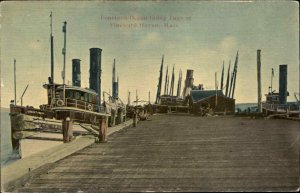 Vineyard Haven Martha's Vineyard MA Tug Boats c1910 Postcard 