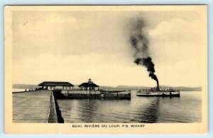 RIVIERE DU LOOP, QUEBEC Canada View of QUAI ~ DOCK Ship  Postcard