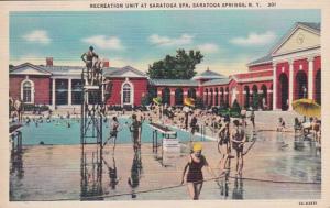 New York Saratoga Springs Swimming Pool At Saratoga Spa 1948 Curteich