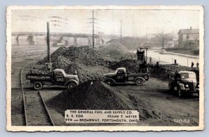 J99/ Portsmouth Ohio Postcard Scioto County c1940 Fuel Supply Trucks 457