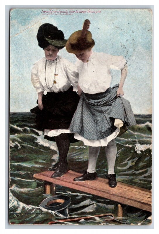 I Would Certainly Love to Hear from You Comic 1910 DB Postcard J18