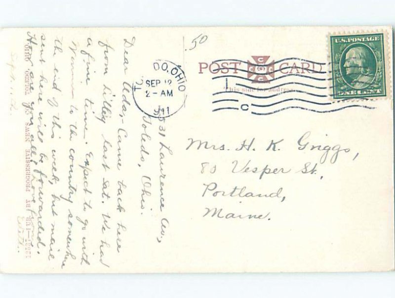 Divided-back RIVER SCENE Toledo Ohio OH AE6628