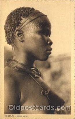 Sudan Nuer Girl African Nude writing on back 