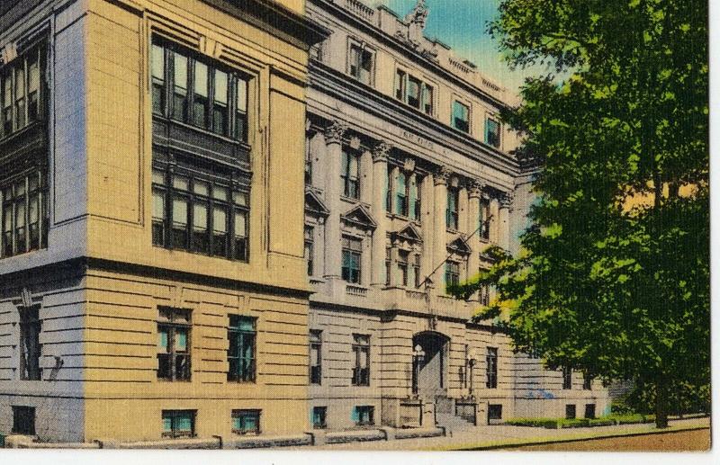 1954 Wilkes-Barre PA James M. Coughlin High School Somerset PM Linen Postcard