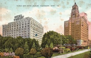 Vintage Postcard 1949 Clinic & Hotel Kahler Landmark Rochester Minnesota MN