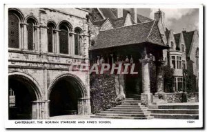 Old Postcard The Canterbury Norman Staircase And Kings School