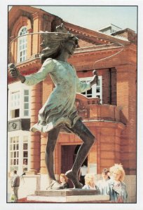 Katie Harrow Girl Skipping Rope Town Centre Statue Middlesex Postcard