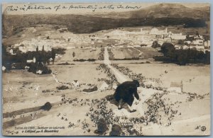 PHOTOMONTAGE GULLIVER & LILLIPUTIANS ANTIQUE REAL PHOTO POSTCARD RPPC
