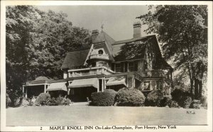 Port Henry New York NY Maple Knoll Inn Real Photo Vintage Postcard