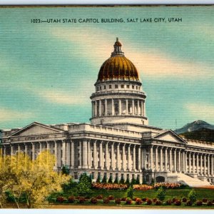 c1940s Salt Lake City UT State Capitol Building Old World Tartaria Linen PC A272