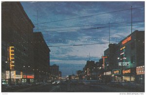Night View , Portage Avenue , WINNIPEG , Manitoba , Canada , 50-60s
