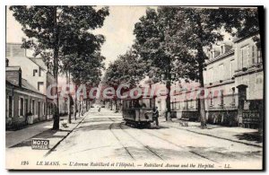 Old Post Card Le Mans Avenue and Hospital Rubillard