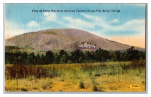 Postcard GA Stone Mountain Showing Central Group Now Being Carved Atlanta