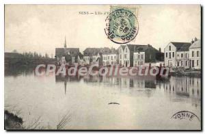 Old Postcard Sens Yonne On The Island