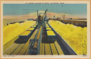 Galveston, Texas, Loading Sulphur (Sulfur) at the docks - 1941
