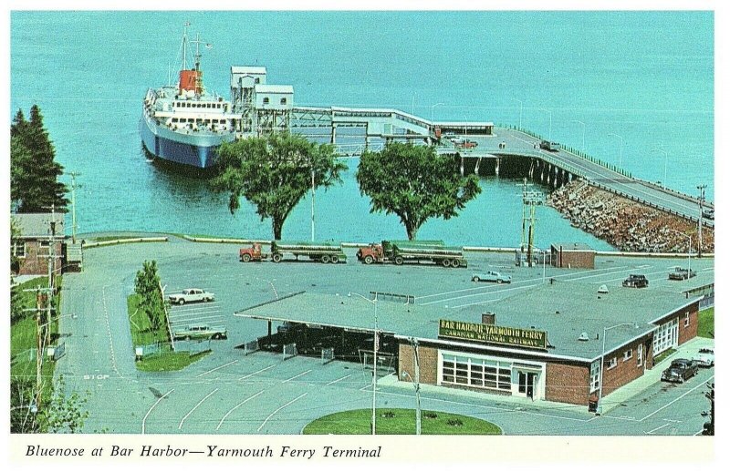 Bluenose at Bar Harbor Yarmouth Ferry Terminal bar harbor, Maine Postcard
