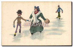 Old Postcard Fantaisie has ice skates