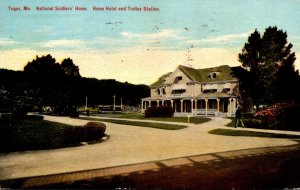 Maine Togus National Soldiers' Home The Home Hotel and Trolley Station 1911