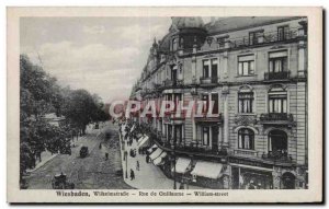 Postcard Old Street Wilhelmstrasse Wiesbaden William William Street