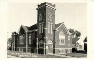 PC CPA US, ND, GRAFTON, FEDERATED CHURCH, Vintage REAL PTOHO Postcard (b17151)