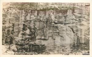 1940s Stone Mountain Georgia Carvings  Civil War RPPC Real photo postcard 7042