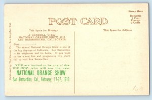 San Bernardino California CA Postcard General View National Orange Show 1913