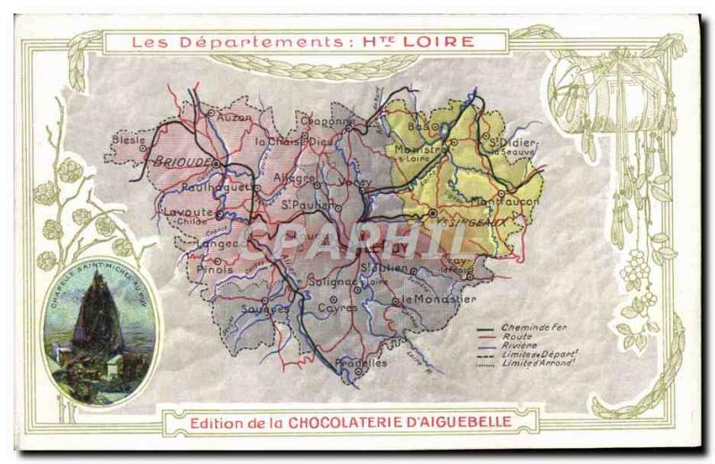 Postcard Old MAPS Chocolaterie d & # 39Aiguebelle High St. Michael Chapel Loi...