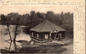 Paradise College Boat House, Northampton MA c1904 Undivided Back Postcard M80