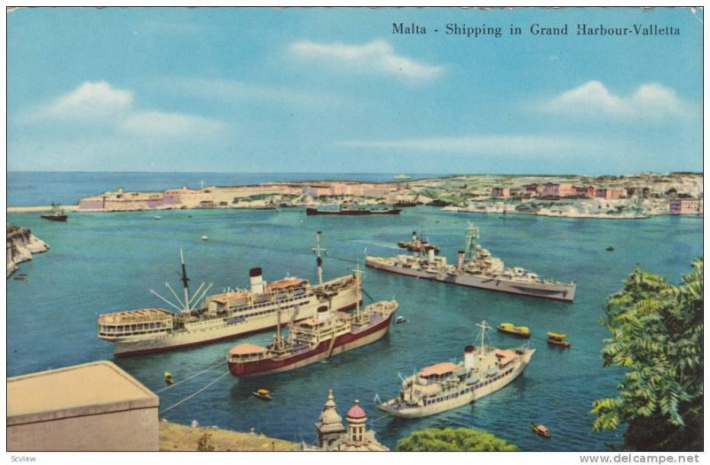 Harbor , Valletta , Malta , 40-60s