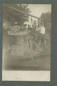 RPPC c1910 Smoking Meat BARBEQUE BBQ PIT Cooking WHOLE COW? Barbecue Smoker