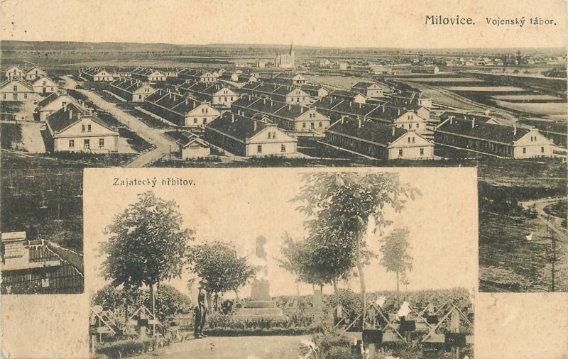 Czech Republic Postcard Milovice military camp cemetery