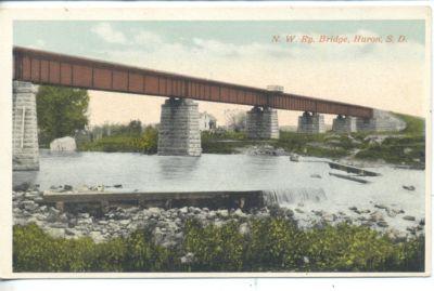 HURON SOUTH DAKOTA NORTH WESTERN RAILROAD BRIDGE ANTIQUE ...