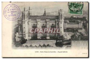 Old Postcard Lyon Notre Dame de Fourviere Facade Side