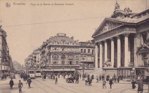 Belgium Brussells Place De La Bourse Et Boulevard Anspach