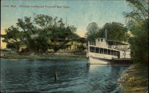 LOWELL MA Steamboat Landing & Pawtucket Boat House c1910 Postcard