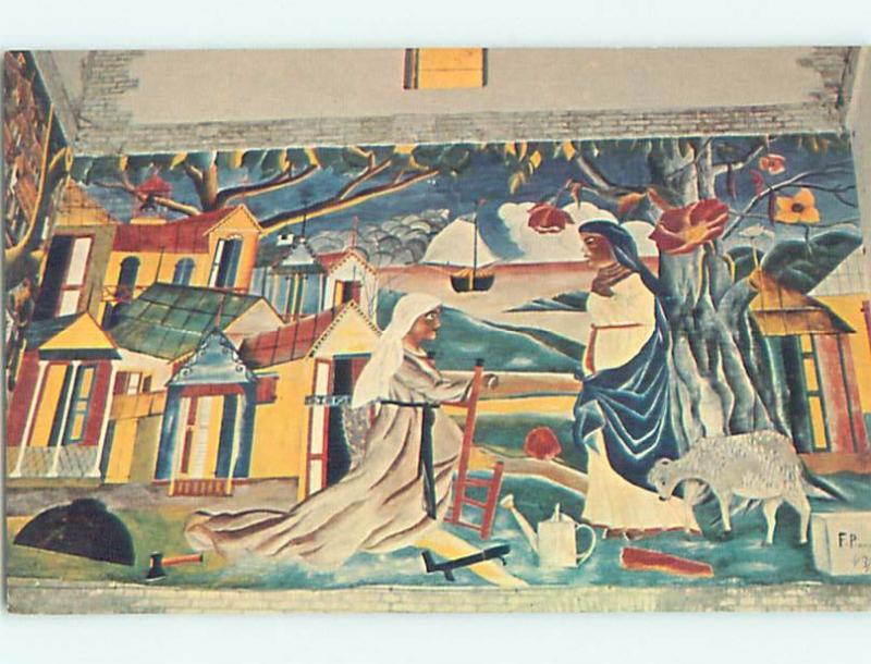 Unused Pre-1980 POSTCARD OF MURAL AT CHURCH Port-Au-Prince Haiti G3228