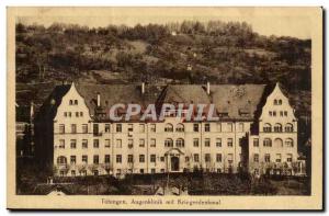 Germany Tubingen Old Postcard Augenklinik mit Kriegerdenkmal